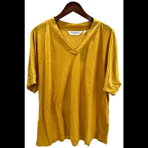 Isaac Mizrahi Live! Bridgehampton Knit Linen Blend V Neck Ji Jon - Regular
